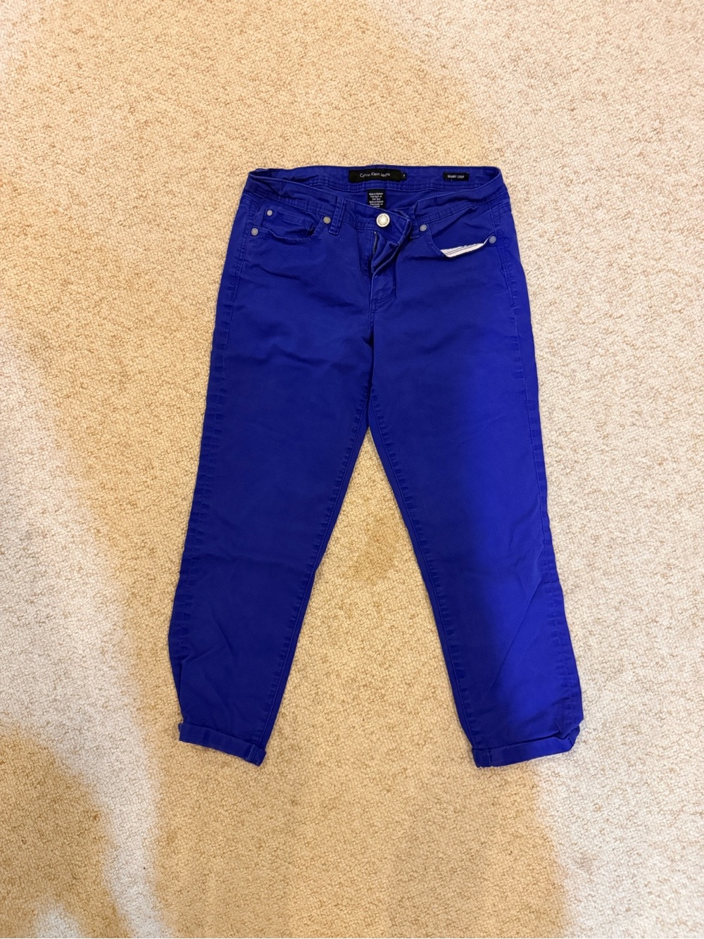 Y2K Calvin Klein Electric Blue Cropped Skinny Jeans